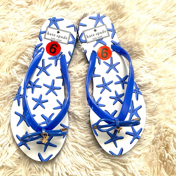 kate spade Shoes - KATE SPADE•blue starfish Flip Flops 6 NIB